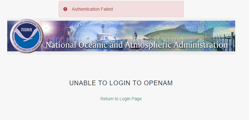 Authentication Failed Error